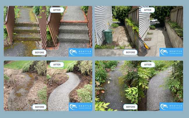 Images of the before and after of the business's projects.